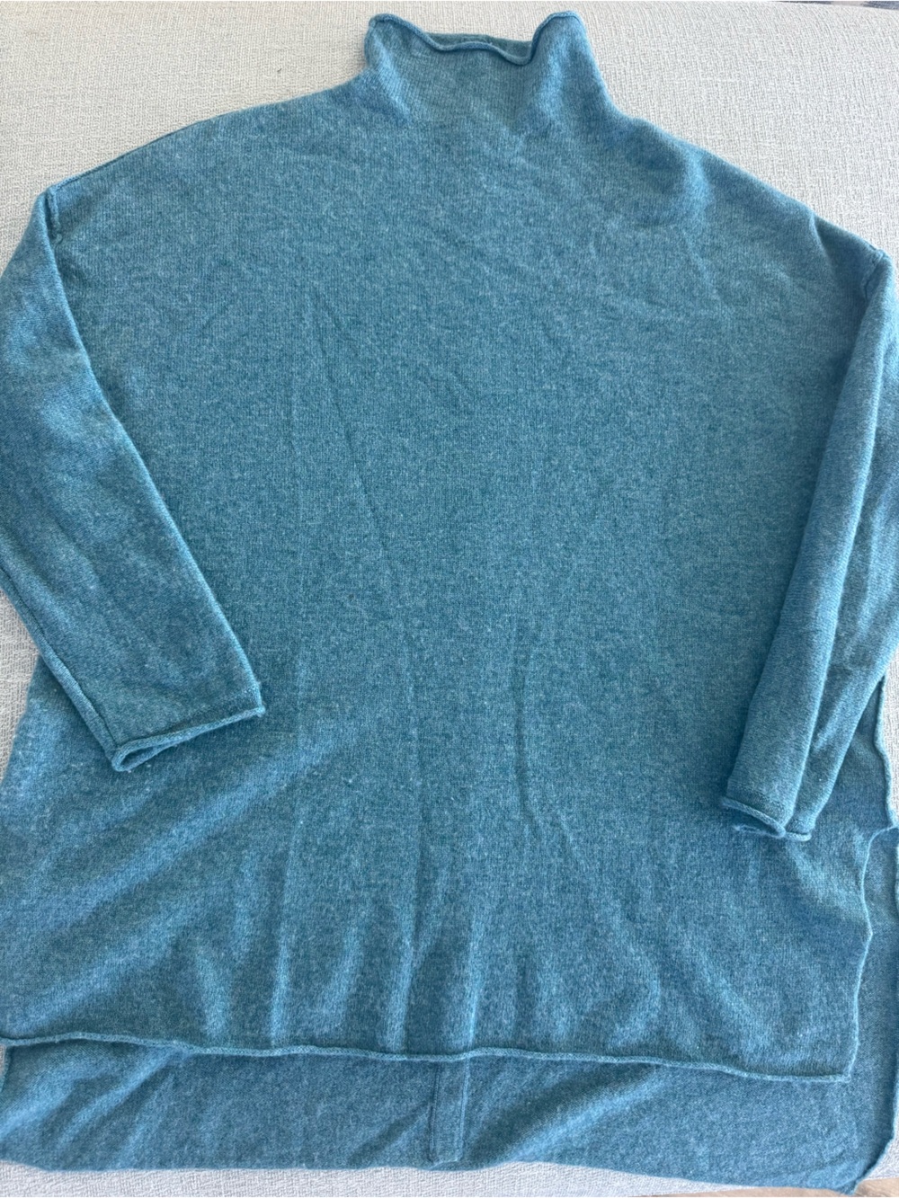Zella Oversized Wool cashmere blend sweater Teal Crewneck XXS/XS